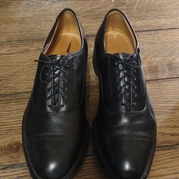 Johnston & Murphy Black Aristocrat Oxford Shoes Johnston & Murphy Mens Aristocrat 10 D Shoes Black Leather  main image 3